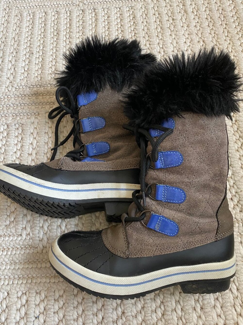 Target Girls Winter Boots With Faux Fur Trim Size 1